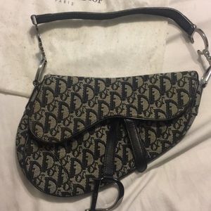 Christian Dior black saddle bag